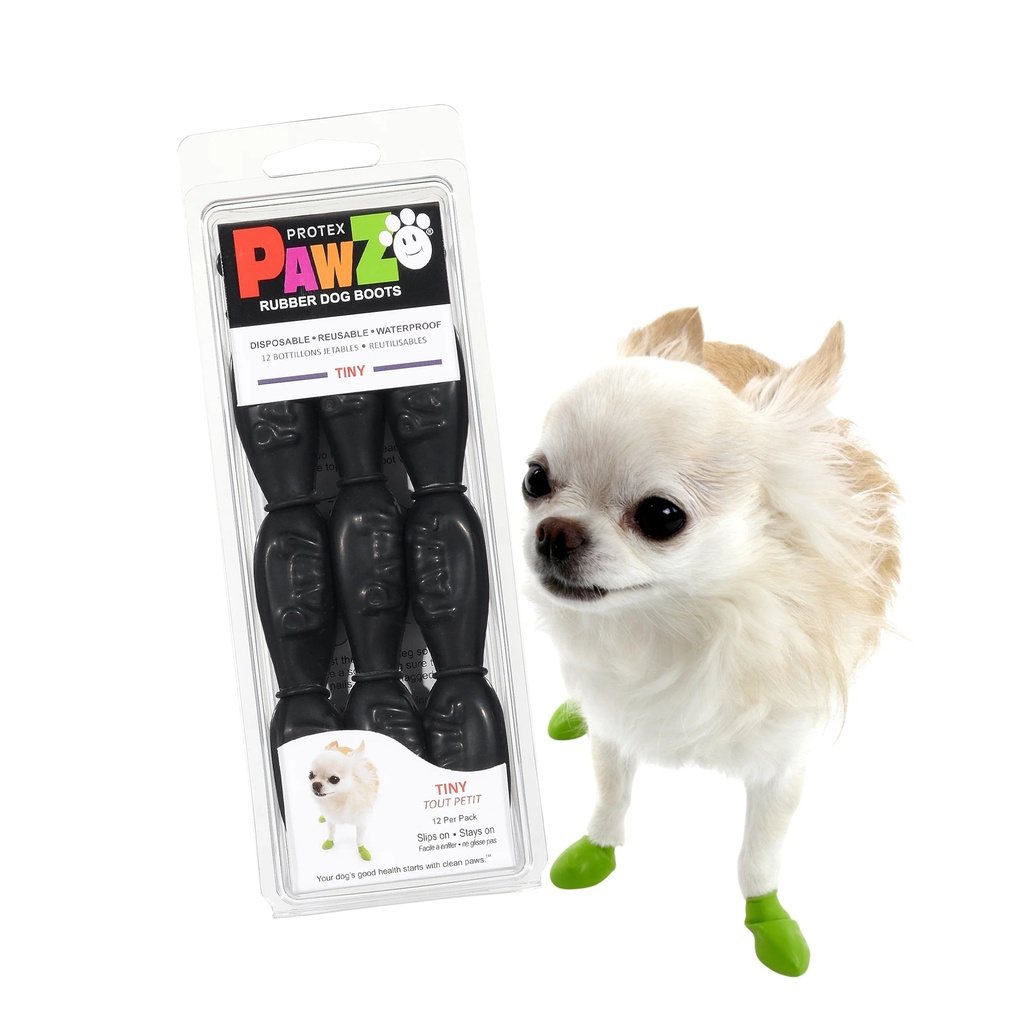 PAWZ RUBBER DOG BOOTS TINY BLACK