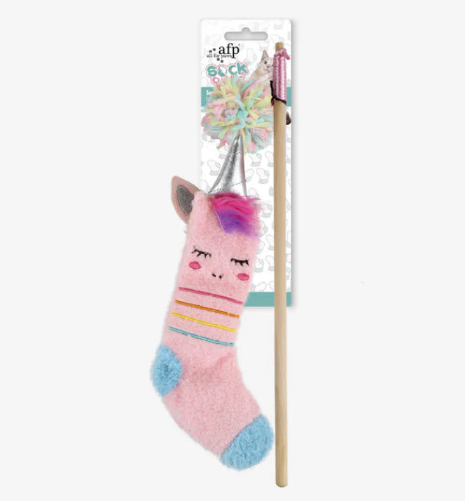 AFP CAT TOY SOCK CUDDLE WAND TOY