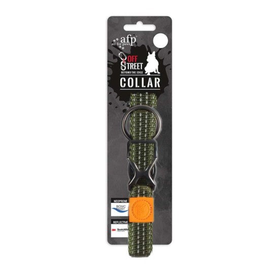 DOG COLLAR - OLIVE GREEN-L