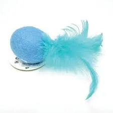 CAT FELTED BALL W/FEATHER