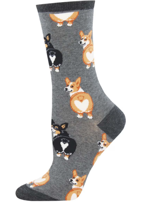 CORGI BUTT - CHARCOAL HEATHER - 9-11