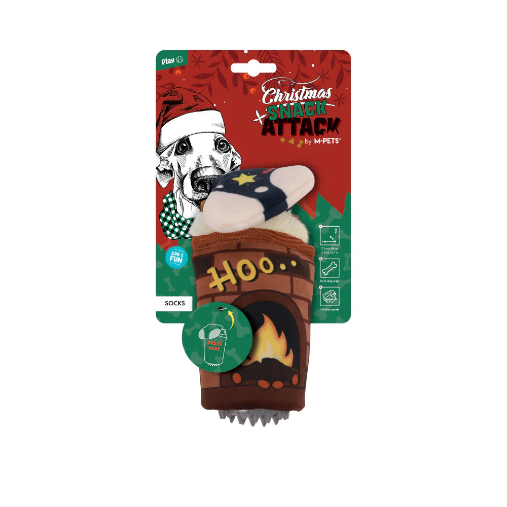 Christmas Snack Attack dog toy - Socks