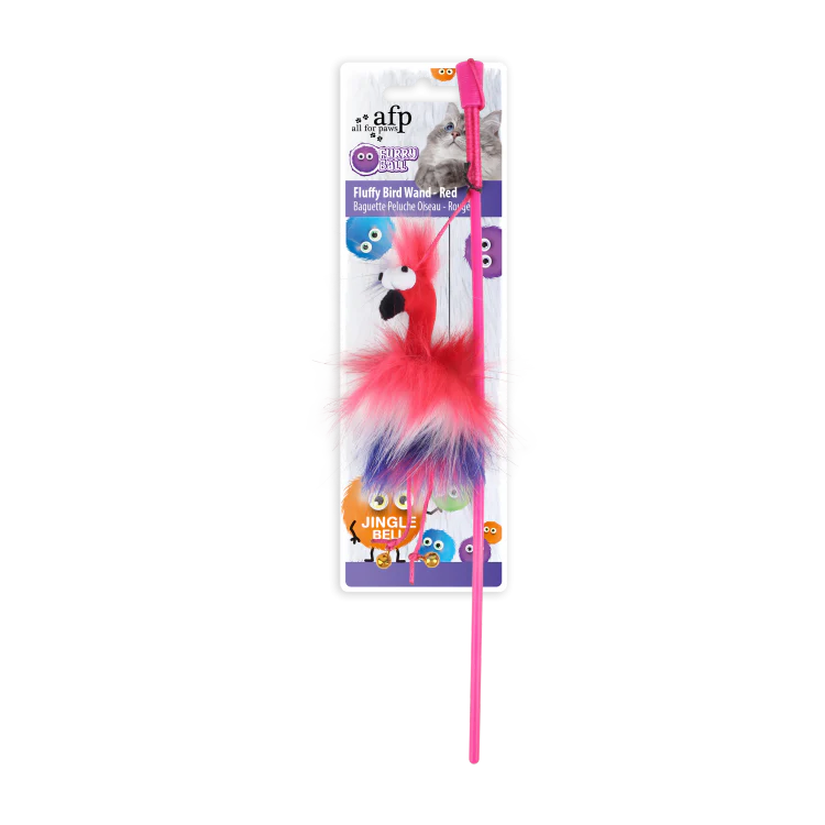 Furry Ball - Fluffy Bird Wand - Pink