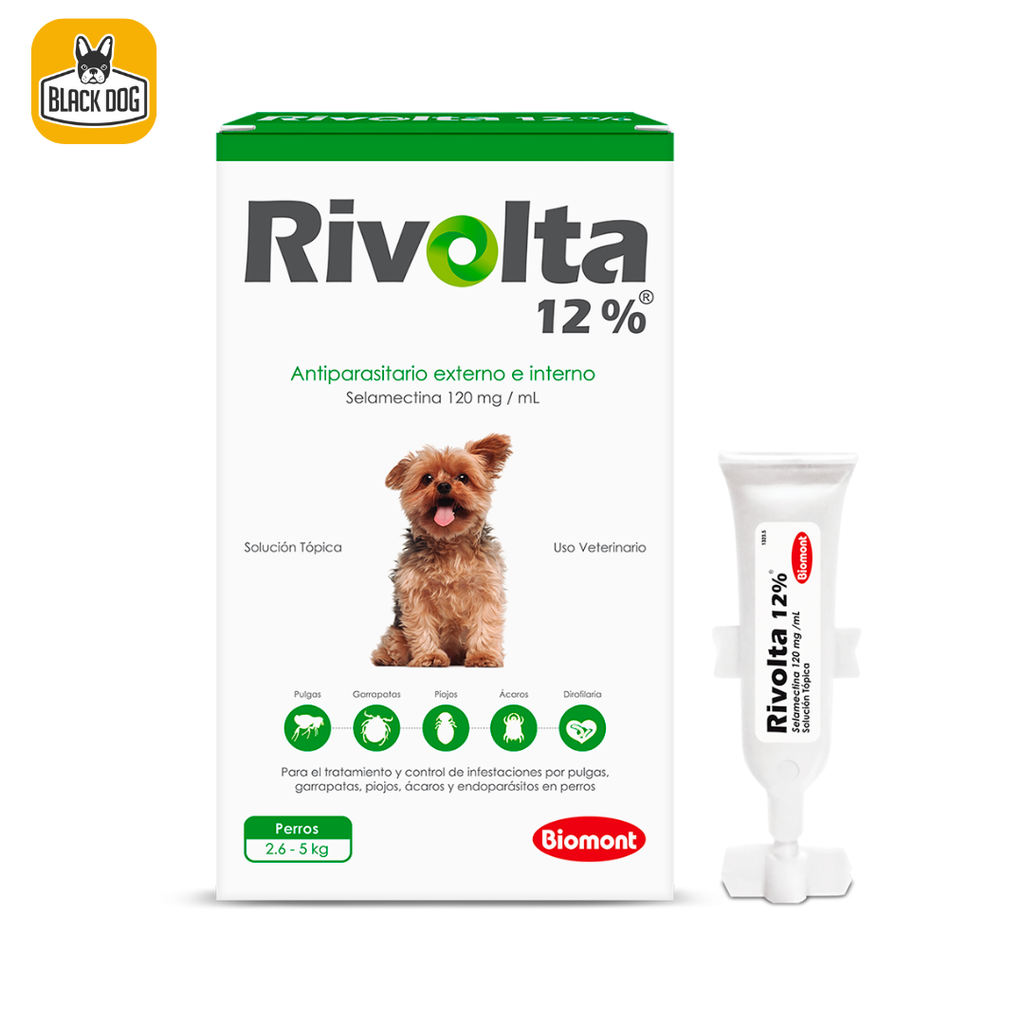 RIVOLTA VERDE 2.6-5KG-12%X0.25ML (SELAMECTINA 120MG)