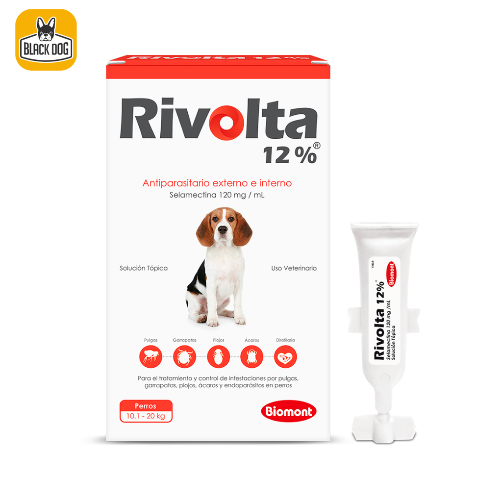 RIVOLTA ROJO 10.1-20KG - 12%X0.25ML (SELAMECTINA 120ML)