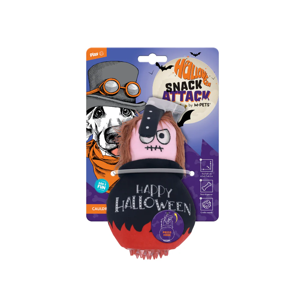 Halloween Snack Attack Dog Toy - Cauldron