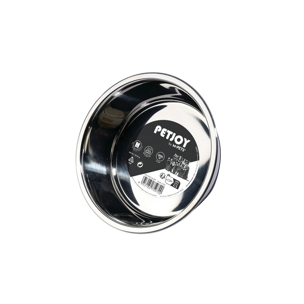 PETJOY DogFamily Stainless Bowl M - Black & White 850 ml