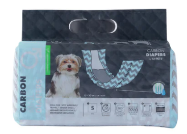 CARBON DIAPERS - Male Dog (S ) - 18 pcs