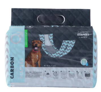CARBON DIAPERS - Male Dog - (M) - 18 pcs
