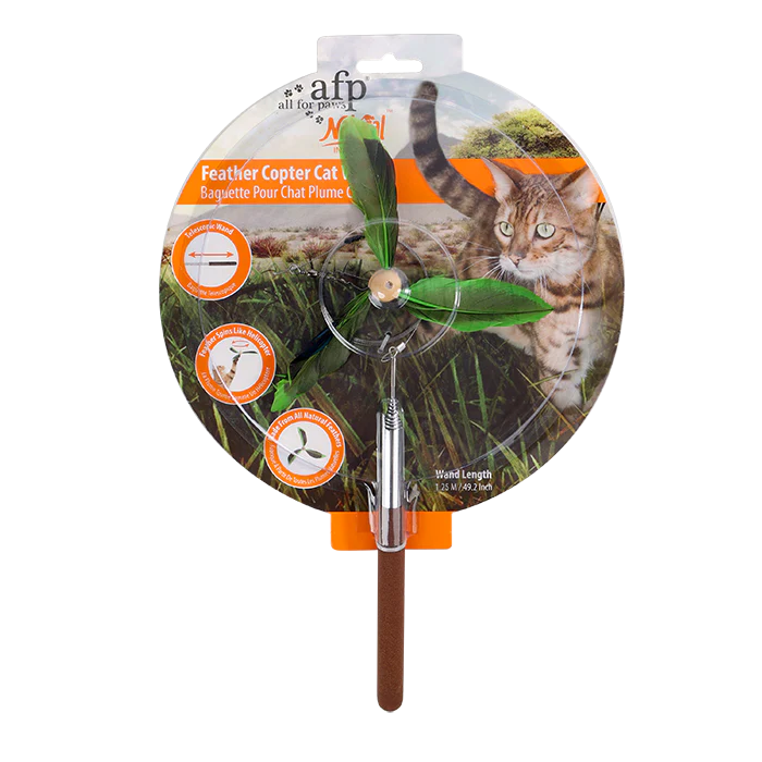 Natural Instinct - Feather Copter Cat Wand-Green
