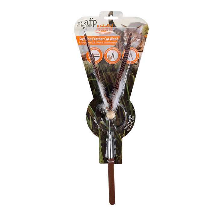 Natural Instinct - Swirling Feather Cat Wand - Bait