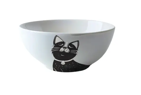 PETJOY Furry Feast Ceramic Bowl Galya - Black & White 550ml
