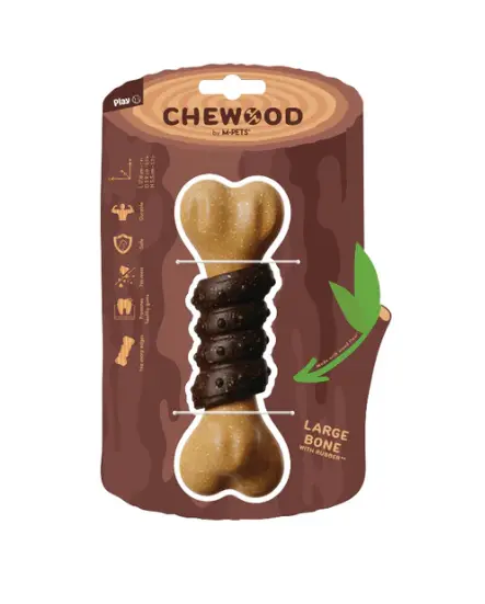 CHEWOOD Dog toy Large Bone with rubber L