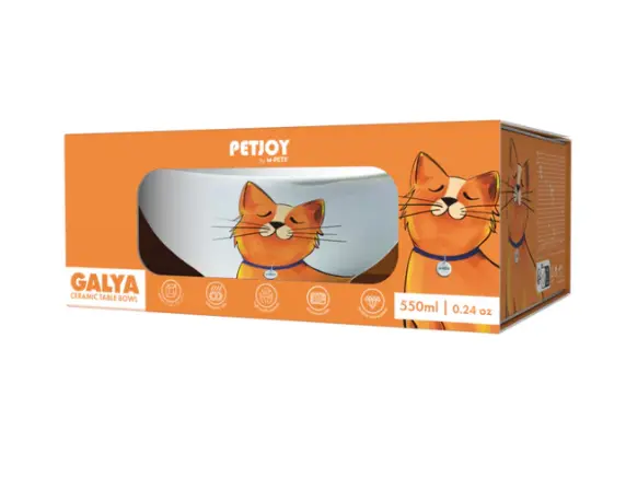 PETJOY Furry Feast Ceramic Bowl Galya - Colour 550ml 