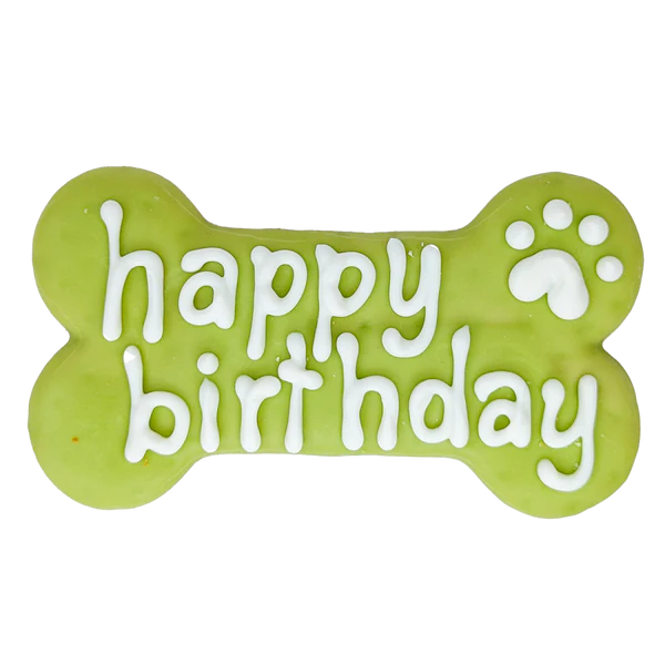 BOSCO AND ROXYS  |  Green Happy Birthday 6" Bone | Birthday