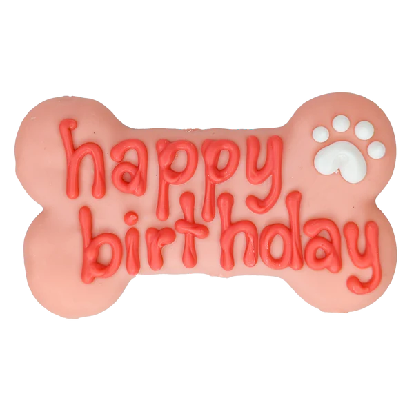 BOSCO AND ROXYS  |  Pink Happy Birthday 6" Bone | Birthday