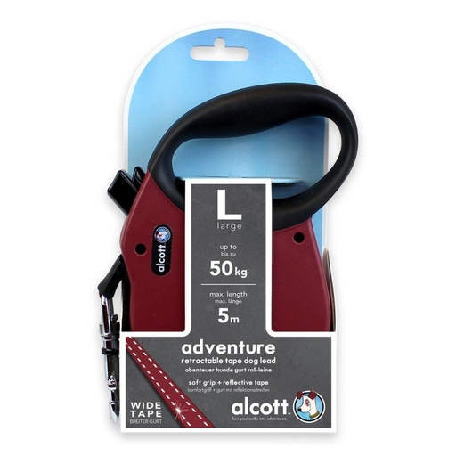 [849910115431] ALCOTT ADV RETRACTABLE LEASH LARGE RED