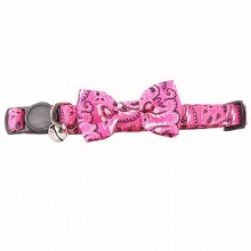 [28020] PAWISE CAT COLLAR W/BOWKNOT PINK