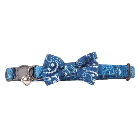 [28022] CAT COLLAR W BOWKNOT BLUE