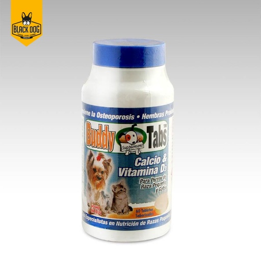 [714193502004] BUDDY TABS CALCIO+VIT D3 AZUL 60 TAB