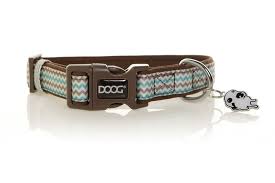 [COLBBZ-S] DOOG COLLAR BROWN AND BLUE ZIGZAG SMALL