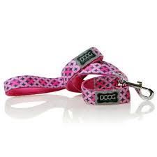 [LEADPBS-S] DOOG LEAD PINK WITH BLACK STARS SMALL