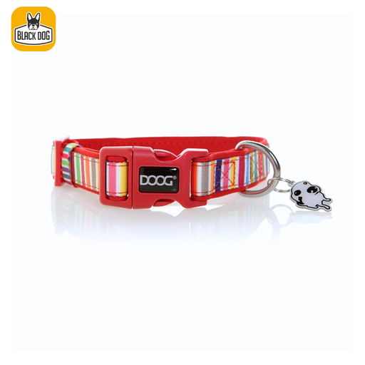 [COLMCS-M] DOOG COLLAR MULTI COLOUR STRIPPED MED
