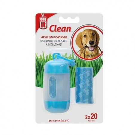 [90420] DOGIT DISPENSADOR DE BOLSA AZUL 2 ROLLOS DE 20 BOLSAS C/U