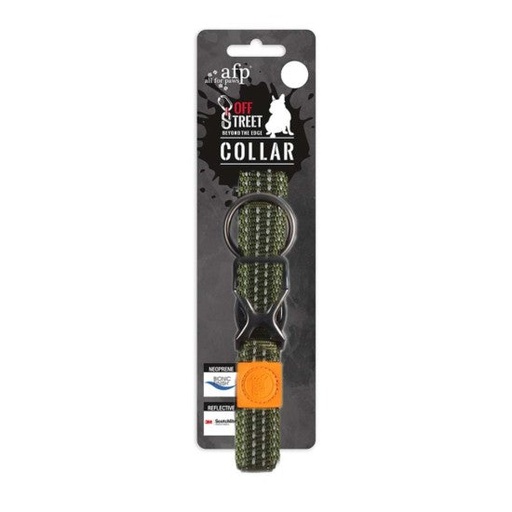 [7012] DOG COLLAR - OLIVE GREEN-L