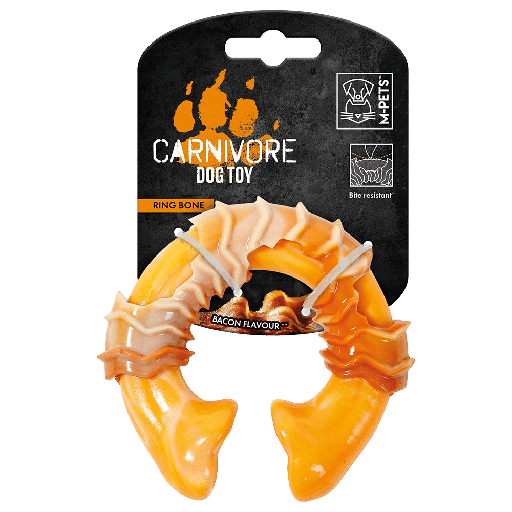 [10650599] CARNIVORE Dog Toy Ring Bone - Bacon scent 14 x 13.7 x 4.1 cm