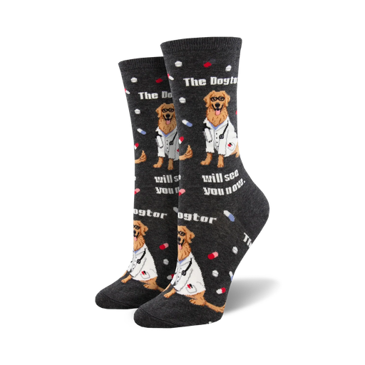 [WNC2580-CHH] THE DOGTOR IS IN - CHARCOAL HEATHER - 9-11