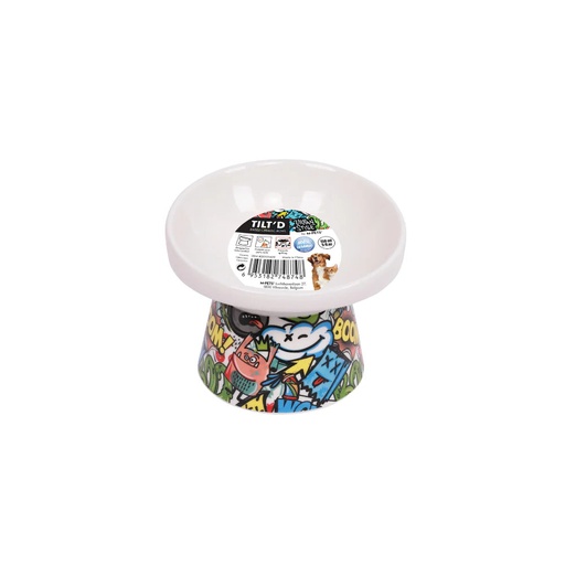 [20501499] URBANSTYLE TILT'D Raised Ceramic Bowl  Multicolour - S