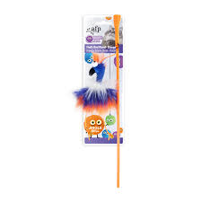 [2820] Furry Ball - Fluffy Bird Wand - Orange