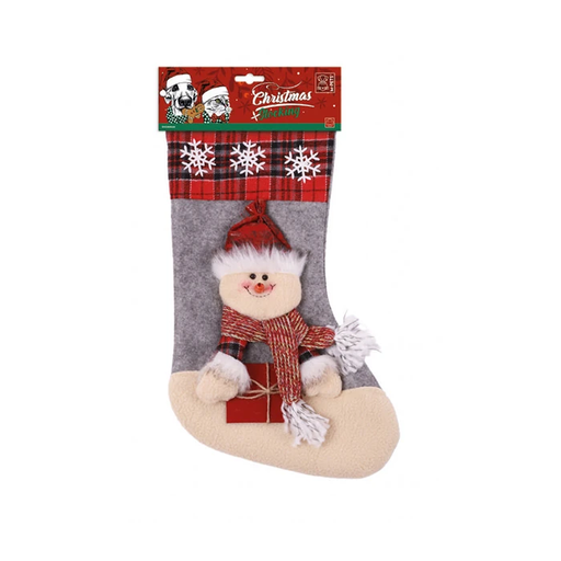 [10666099] CHRISTMAS STOCKING Dog Toy - Snowman