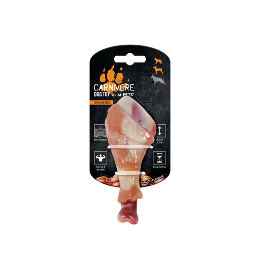 [10661899] CARNIVORE Dog Toy Drumstick - bacon flavour