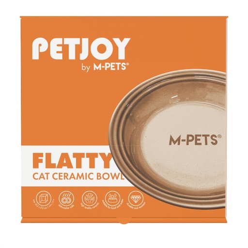[60566799] PETJOY Flatty Ceramic Bowl - Brown  250ml