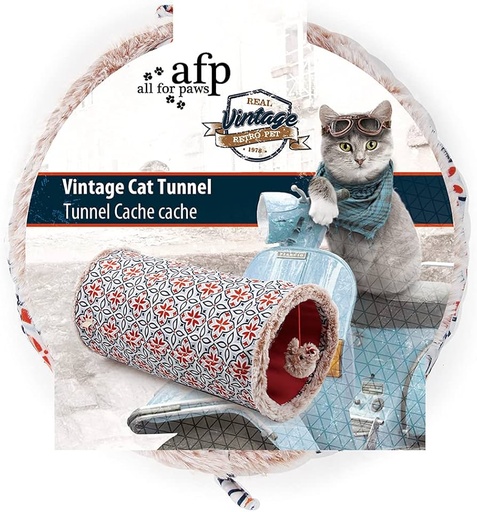 [2537] Vintage-Cat Tunnel Orange 48cm