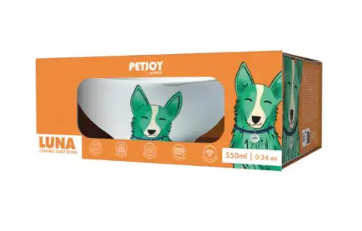 [60003699] PETJOY Furry Feast Luna Ceramic Bowl - Color 550ml